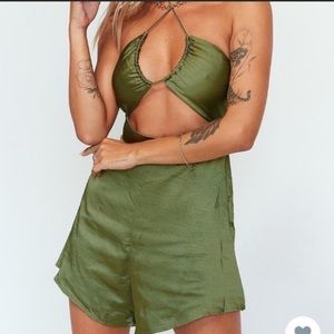 Princess Polly Nova Romper - green NWT